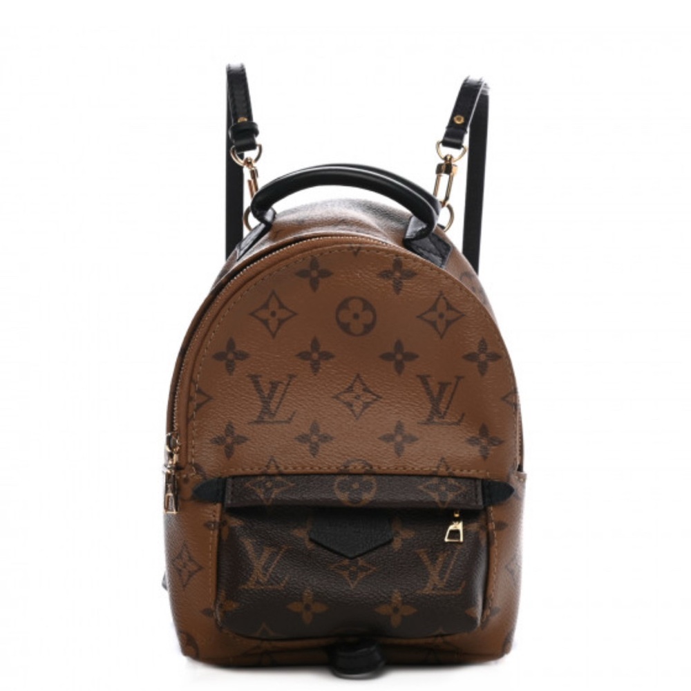 Louis Vuitton Brown and Black Monogram Backpack Palmspring Reverse